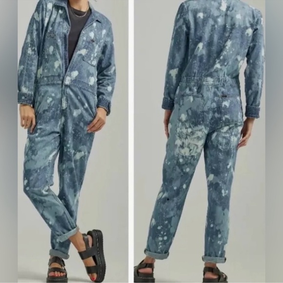 NWT Lee Vintage Modern Union-Alls Coveralls Jumpsuit Denim Splatter XL - Picture 1 of 12